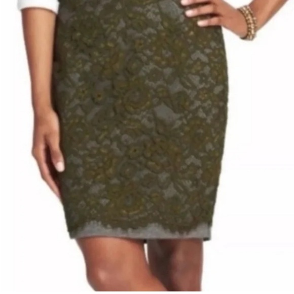LOFT Lace Overlay Pencil Skirt - Picture 1 of 8